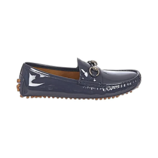 Gucci Glossy Finish Horsebit Slip-On Loafers