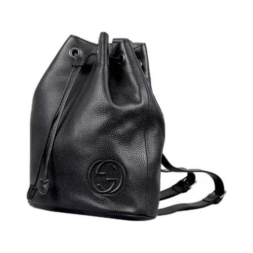 Gucci Logo Embossed Drawstring Backpack