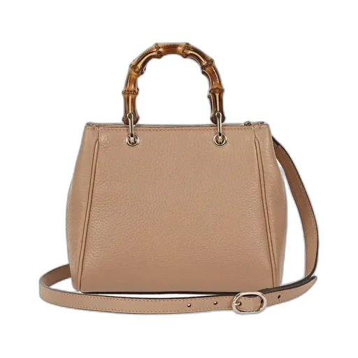 Gucci Logo Printed Bamboo Mini Top Handle Bag