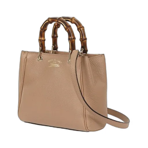 Gucci Logo Printed Bamboo Mini Top Handle Bag