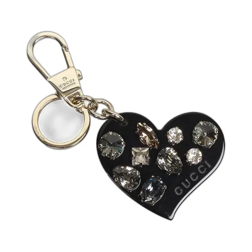 Gucci Embellished Heart Key Ring Charm