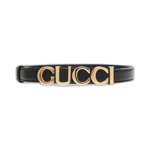Gucci Logo Lettering Plaque Buckle Belt