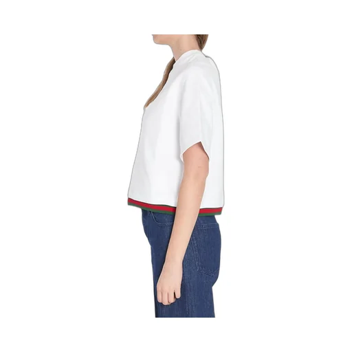 Gucci Web Detailed Cropped Jersey Top