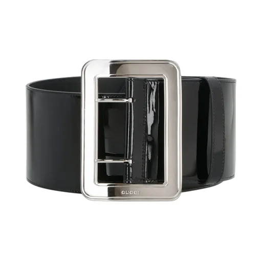 Gucci Logo Engraved Wide Buckle Belt