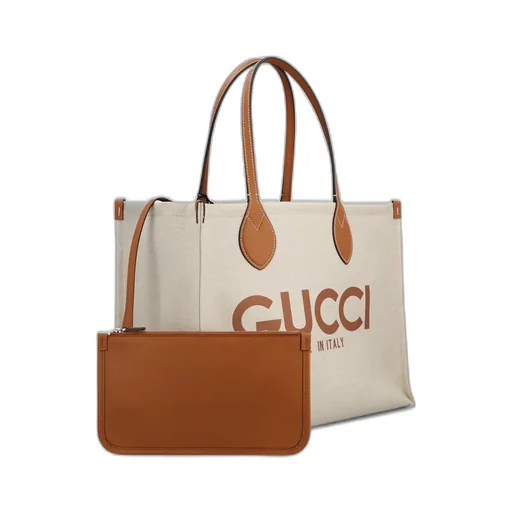 Gucci Logo Printed Medium Tote Bag