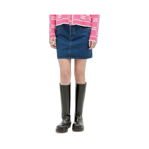 Gucci Thigh Length Denim Mini Skirt