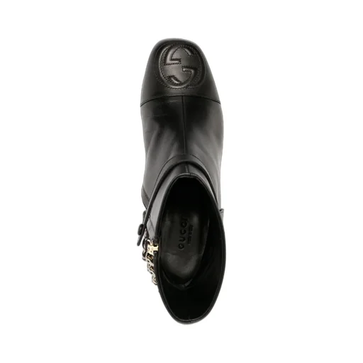 Gucci Logo Embossed Ankle Boots