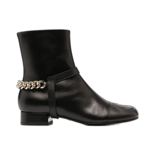 Gucci Logo Embossed Ankle Boots