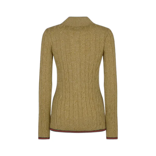 Gucci Fine Cable And Rib Polo Top