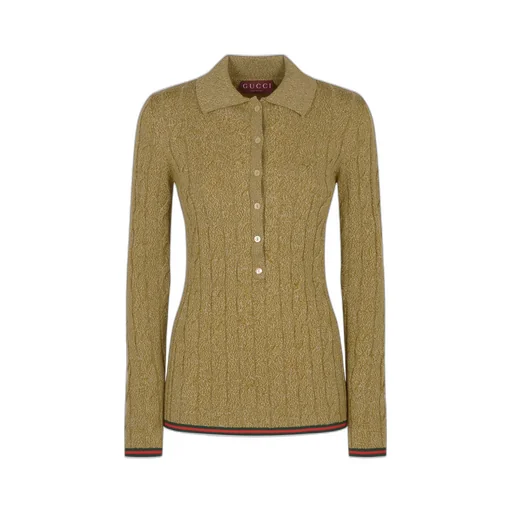 Gucci Fine Cable And Rib Polo Top