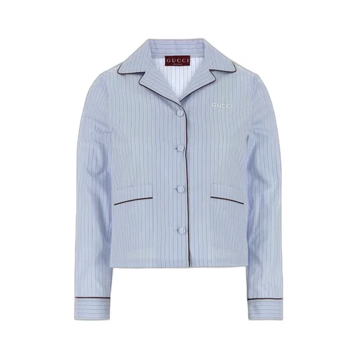Gucci Logo Embroidered Striped Top