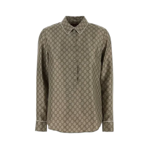 Gucci Printed Twill Long-Sleeve Shirt