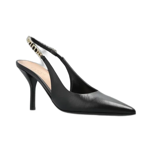 Gucci Signoria Logo Plaque Slingback Pumps