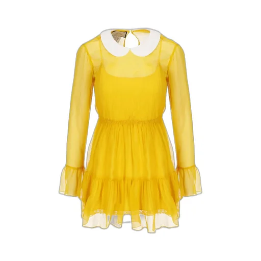 Gucci Ruffled Hem Chiffon Dress
