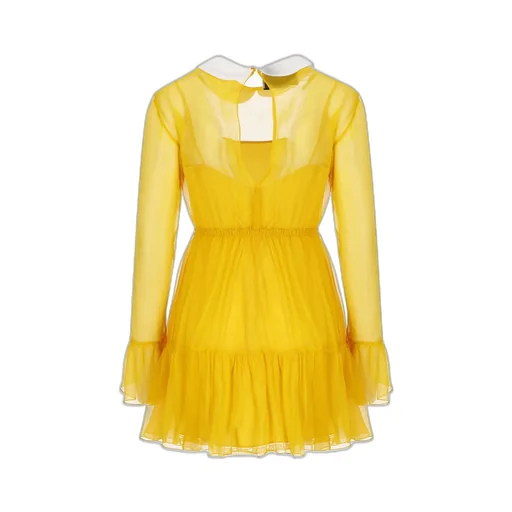 Gucci Ruffled Hem Chiffon Dress