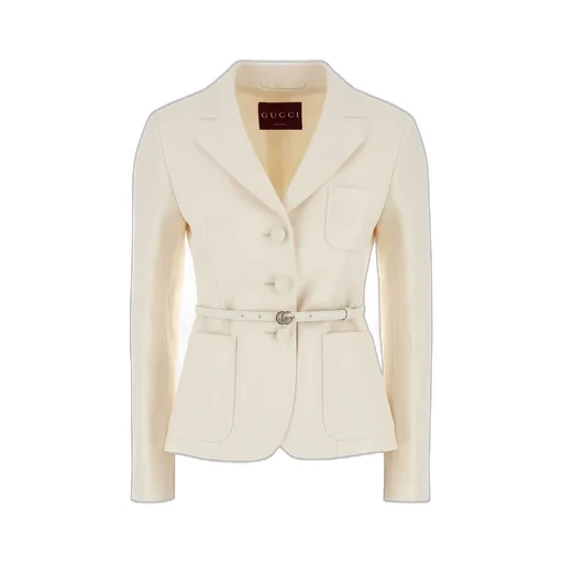 Gucci Logo Plaque Belted Blazer