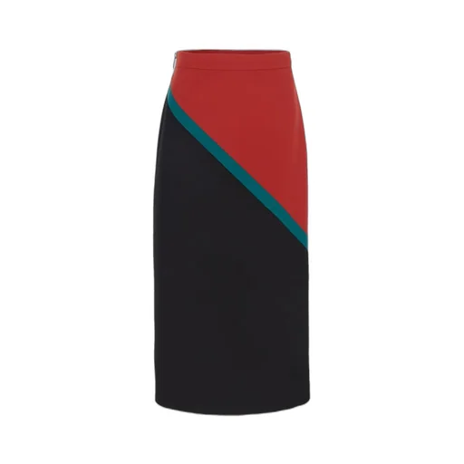 Gucci Color Blocked A-Line Midi Skirt
