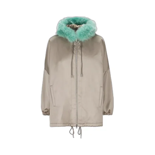 Gucci Shearling Trim Hooded Jacket
