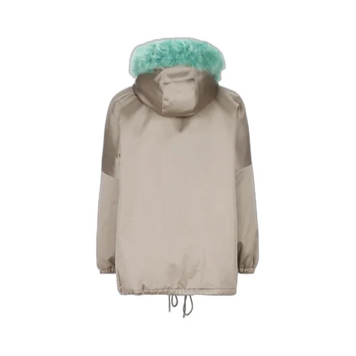 Gucci Shearling Trim Hooded Jacket