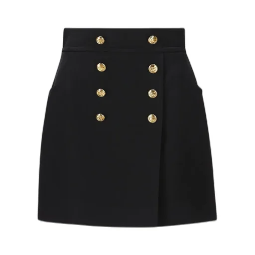 Gucci Logo Engraved Buttons Mini Skirt