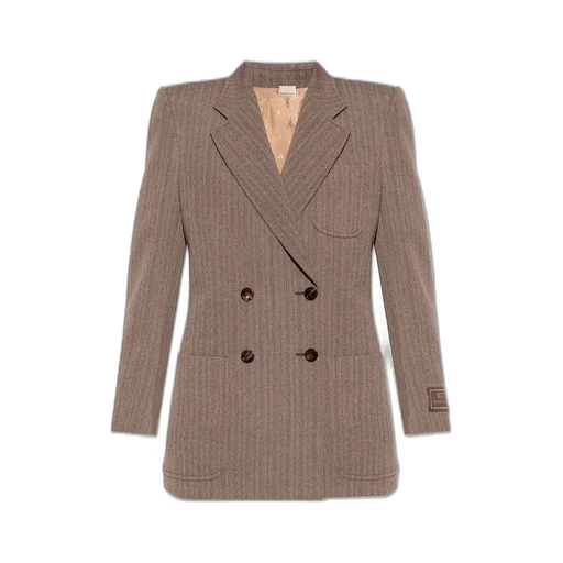 Gucci Herringbone Double Breasted Blazer