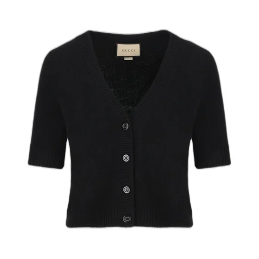 Gucci Ribbed Trim Cropped Cardigan
