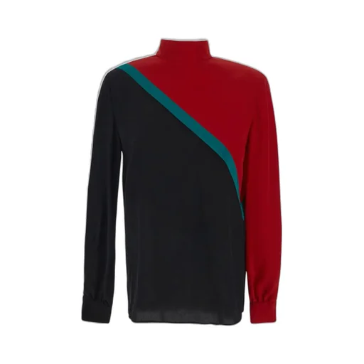 Gucci High Neck Color Blocked Shirt