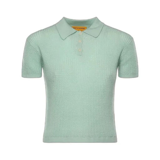 Guest In Residence Textured Knit Polo Top