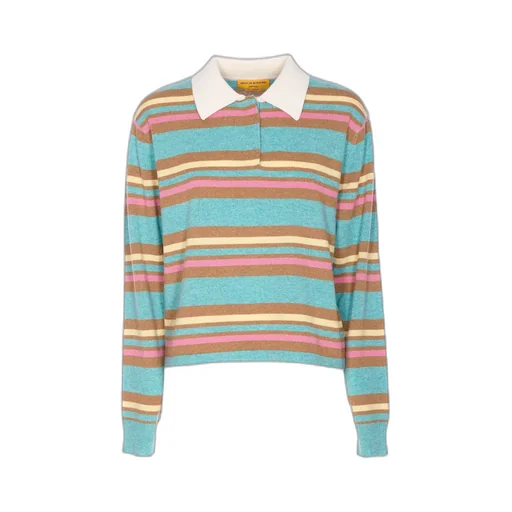Guest In Residence Striped Buttoned Knitwear