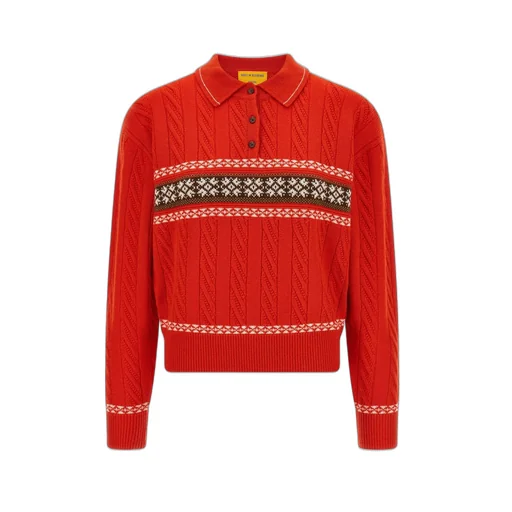 Guest In Residence Cable Collegiate Polo Knitted Sweater