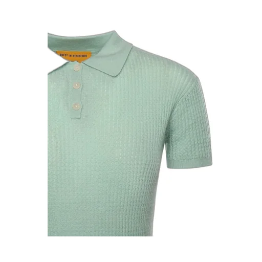 Guest In Residence Textured Knit Polo Top