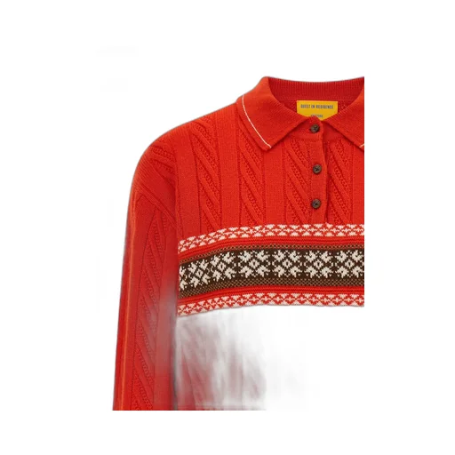 Guest In Residence Cable Collegiate Polo Knitted Sweater