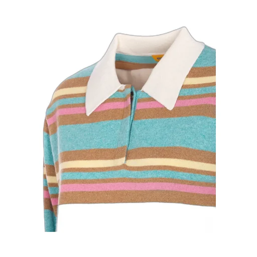 Guest In Residence Striped Buttoned Knitwear