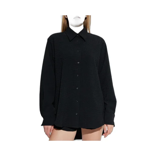 Hunza G Oversized Seersucker Beachwear Shirt