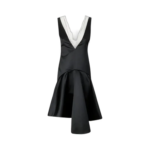 Jw Anderson Draped Hemline V-Neck Dress