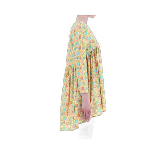 Jeremy Scott Ladybug Floral Asymmetrical Dress