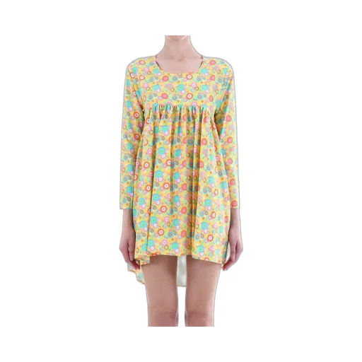 Jeremy Scott Ladybug Floral Asymmetrical Dress