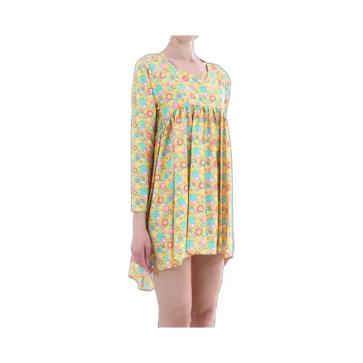 Jeremy Scott Ladybug Floral Asymmetrical Dress