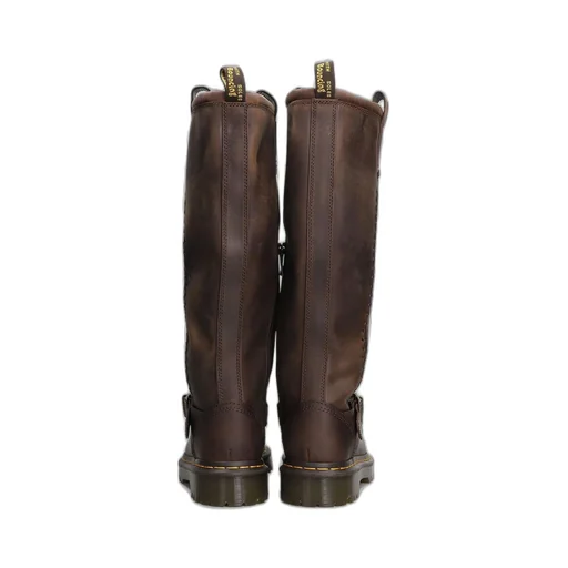 Dr. Martens Anistone Knee High Crazy Horse Leather Biker Boots