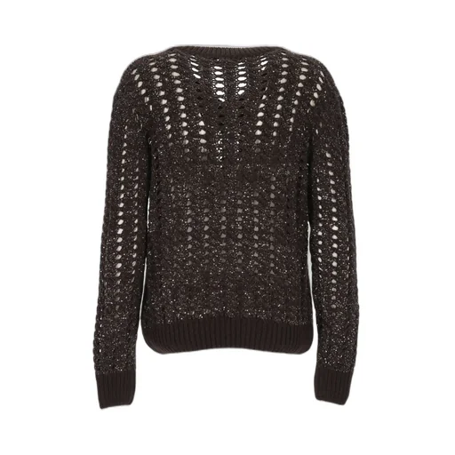 D.Exterior Open Knit V-Neck Knitted Sweater
