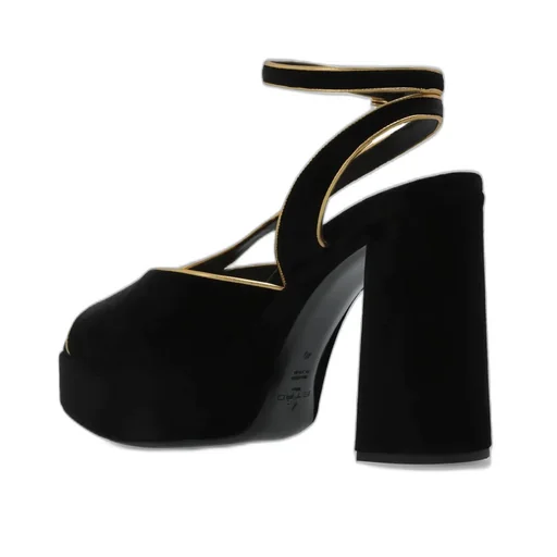 Etro Ankle Strap Velvet Platform Sandals
