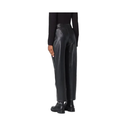 Armani Exchange Pleated Faux Leather Trousers