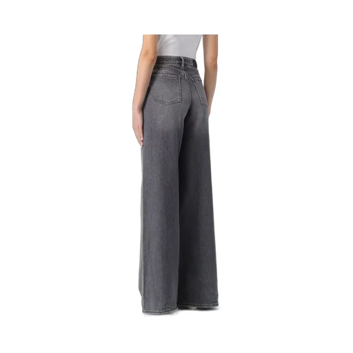 Armani Exchange Stonewashed Denim Wide-Leg Jeans