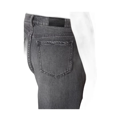 Armani Exchange Stonewashed Denim Wide-Leg Jeans