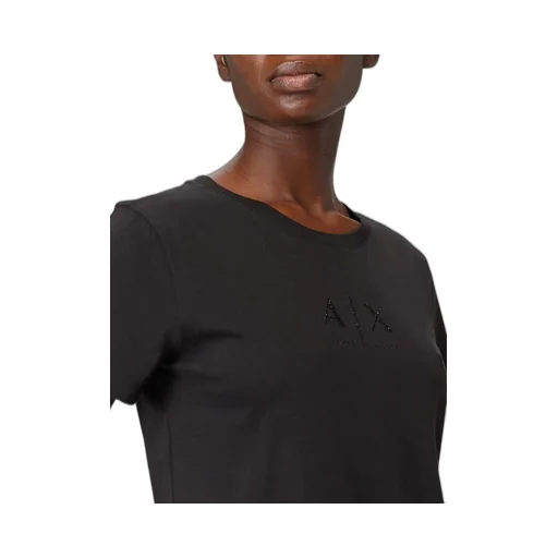 Armani Exchange Logo Glitter Regular Fit T-Shirt