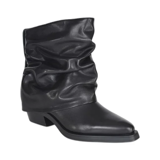 Ash Gathered Pointed-Toe Boots