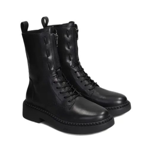 Ash Zipped Lace-Up Boots
