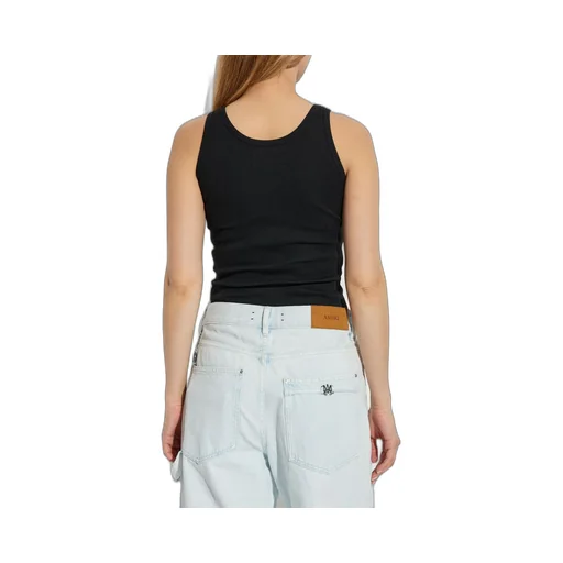 Amiri Logo Embroidered Ribbed Top