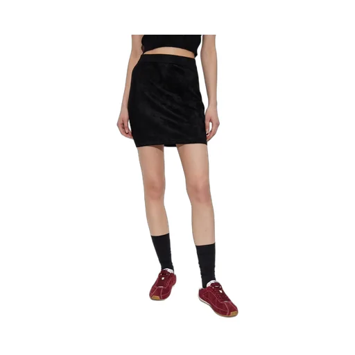 Amiri Logo Plaque Velvet Mini Skirt