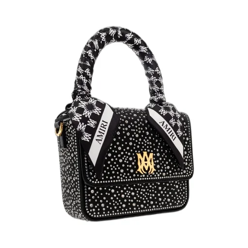 Amiri Embellished Scarf Detailed Top Handle Bag